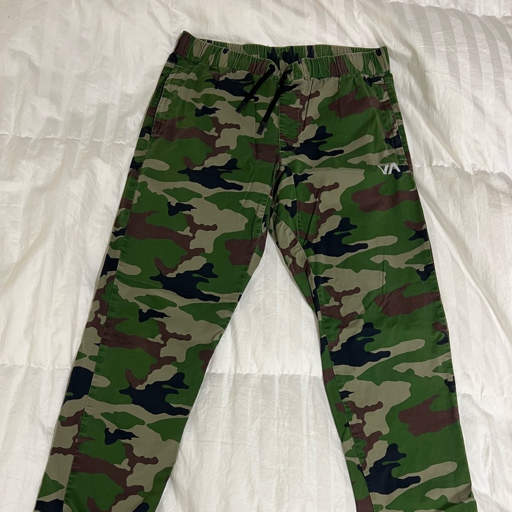 RVCA Green Camo Pants slim fit size M